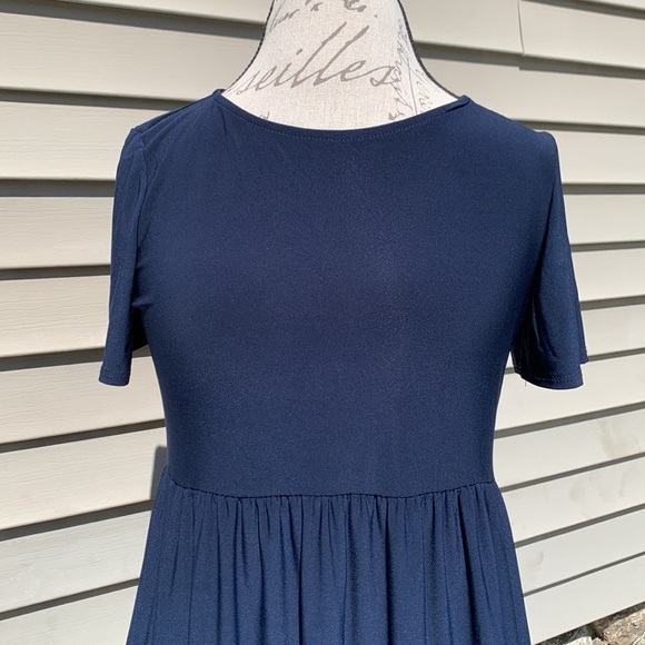 Nik AND NASH Short Sleeve Ruffled Babydoll Dress - Navy - Picture 14 of 15